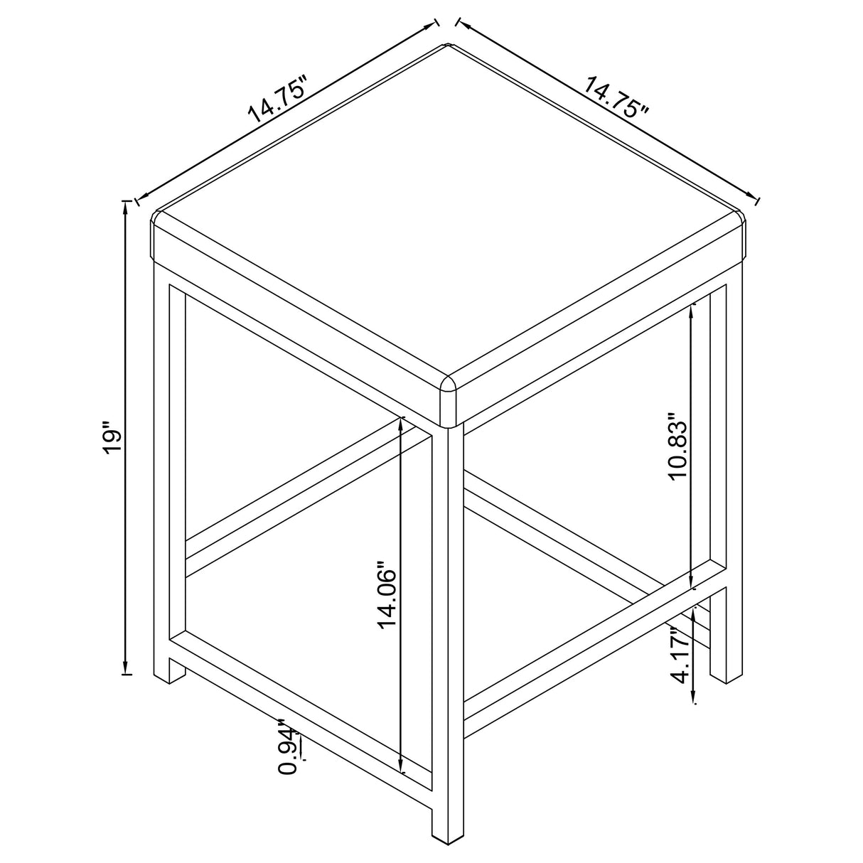 Umbridge Grey Leatherette Square Vanity Stool, Chrome Frame