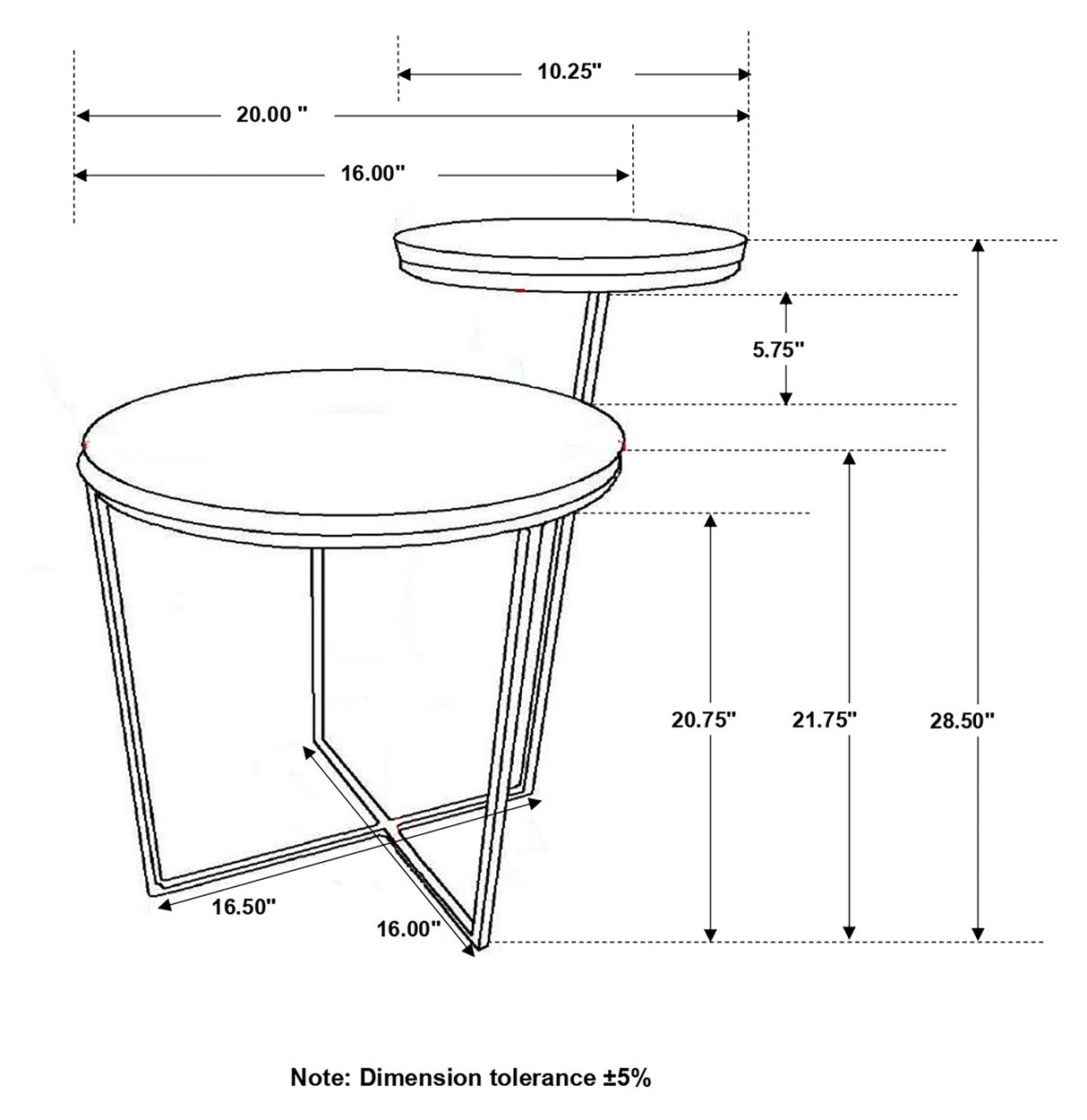Yael Round Mango Wood Accent Side Table, Natural and Gunmetal