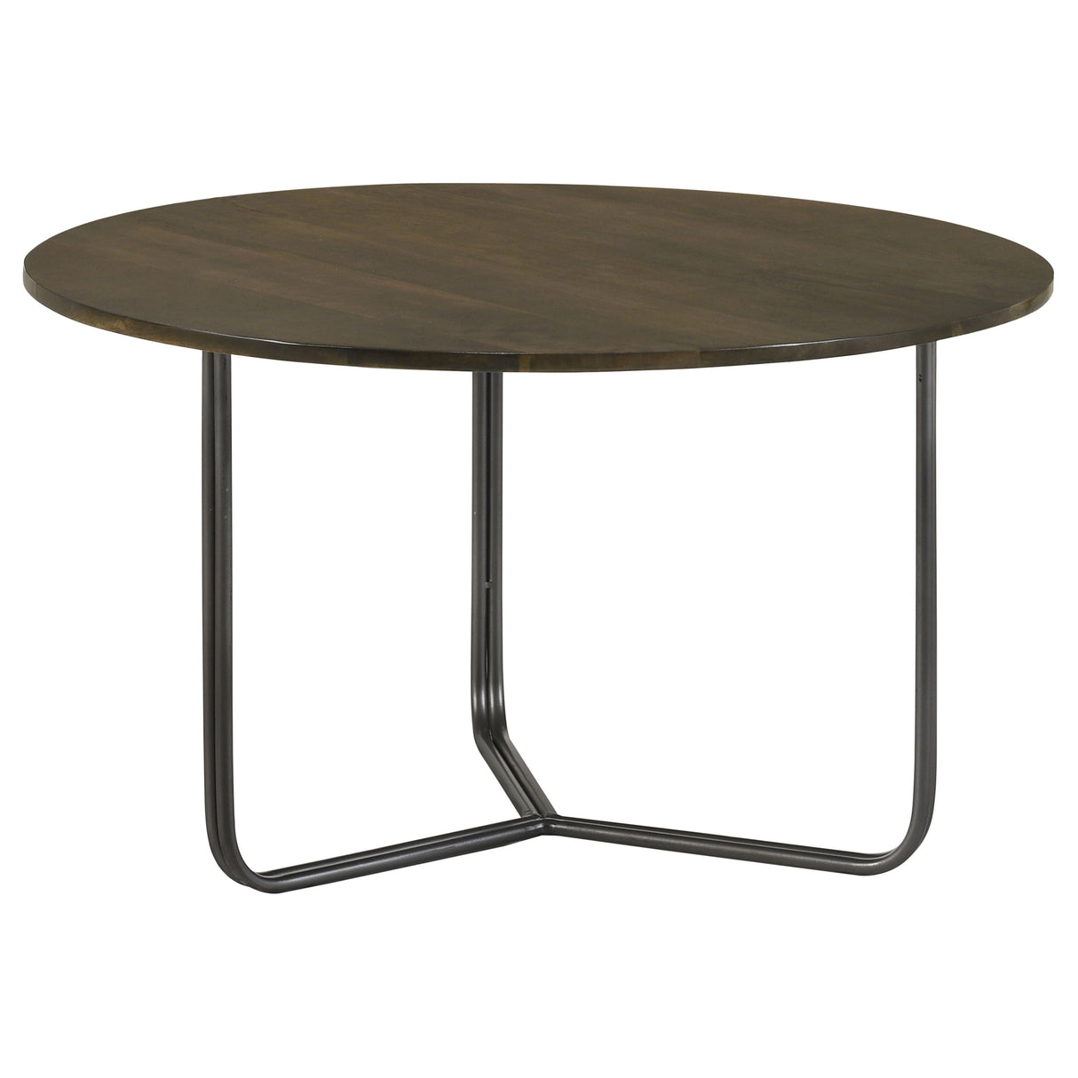 Yaritza Round Mango Wood Coffee Table, Natural and Gunmetal