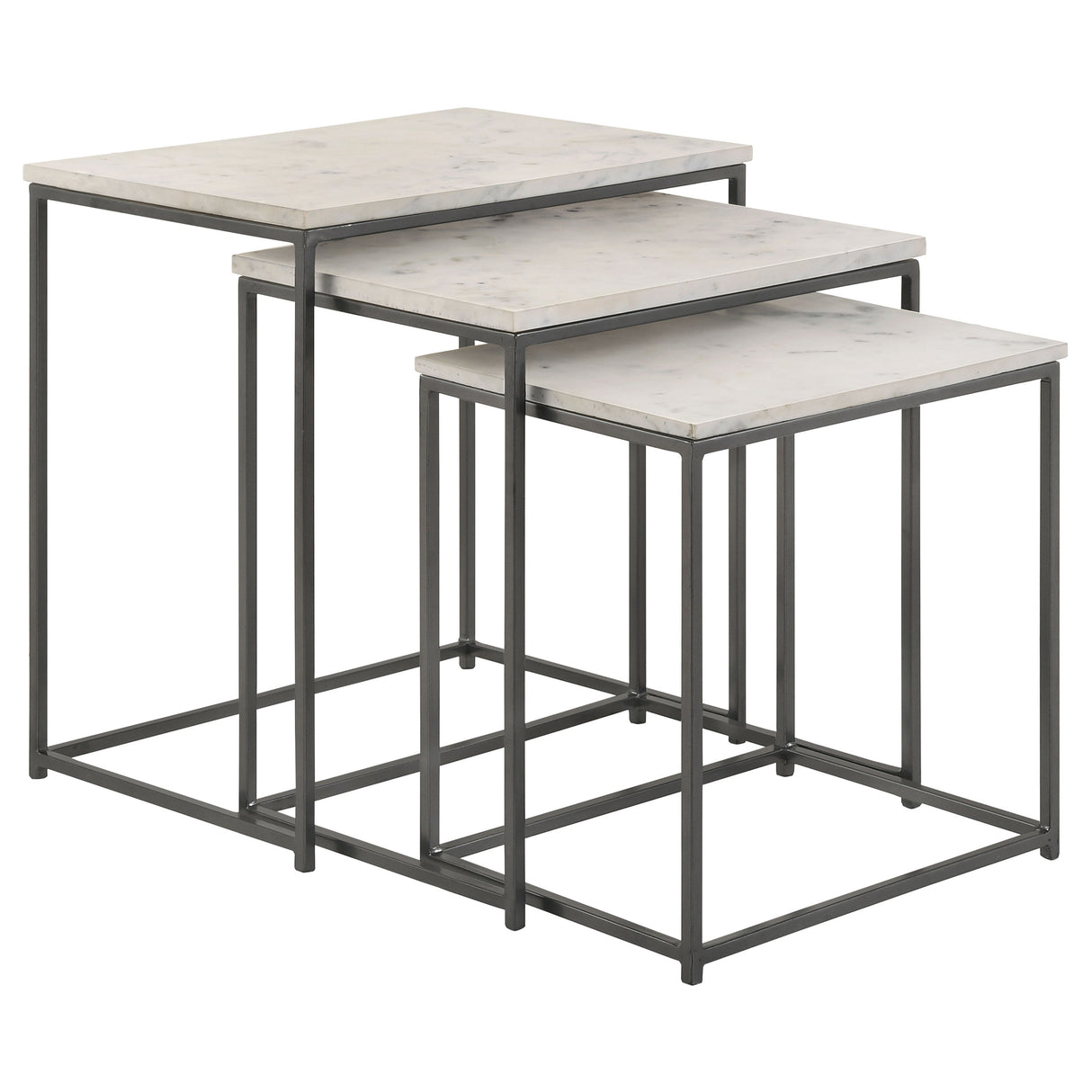 Medora White Marble Top Nesting Tables, Set of 3