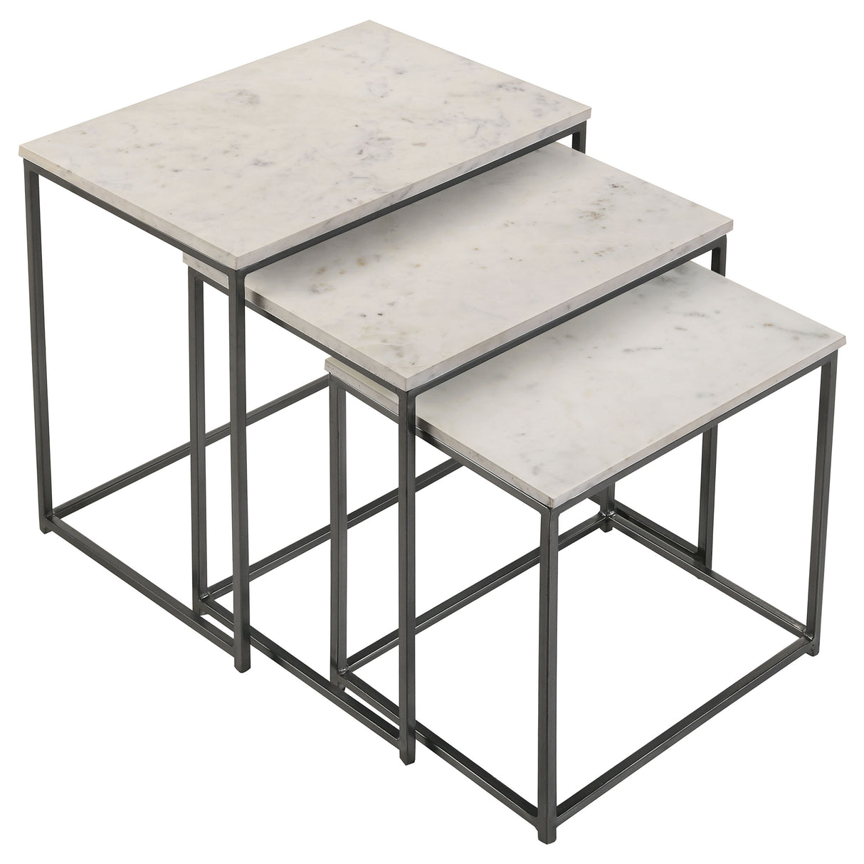 Medora White Marble Top Nesting Tables, Set of 3