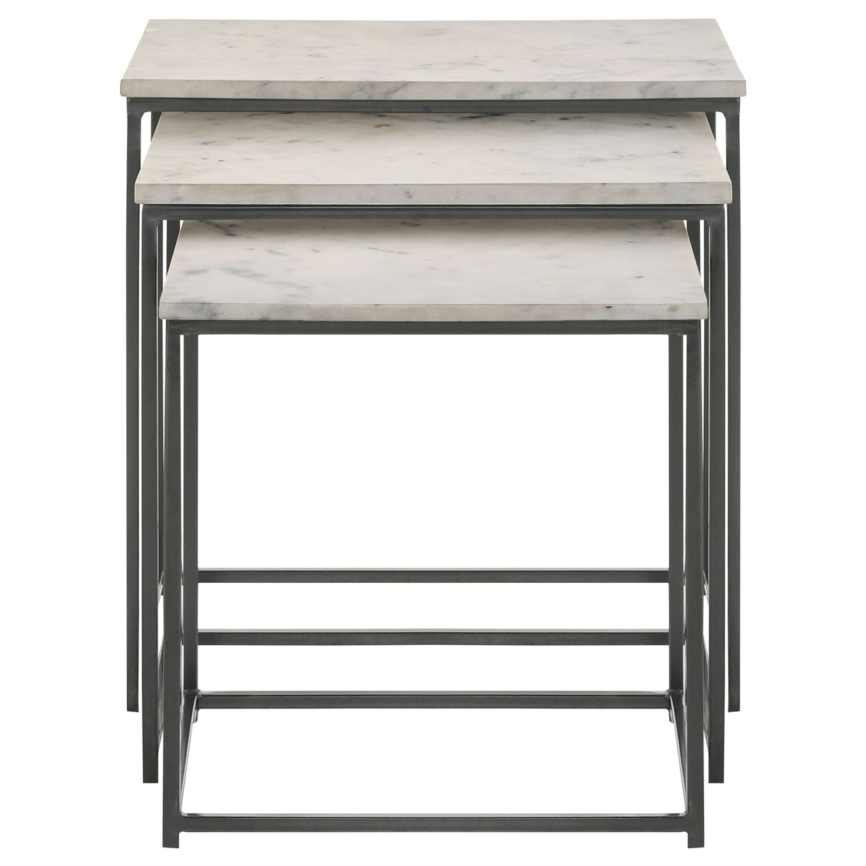 Medora White Marble Top Nesting Tables, Set of 3