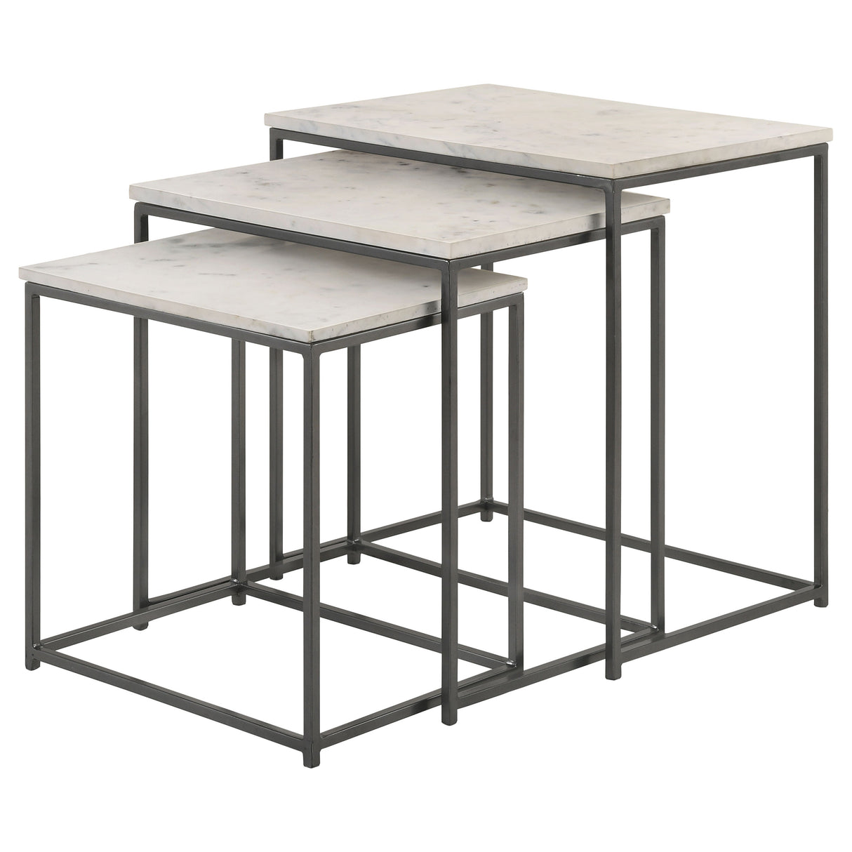 Medora White Marble Top Nesting Tables, Set of 3