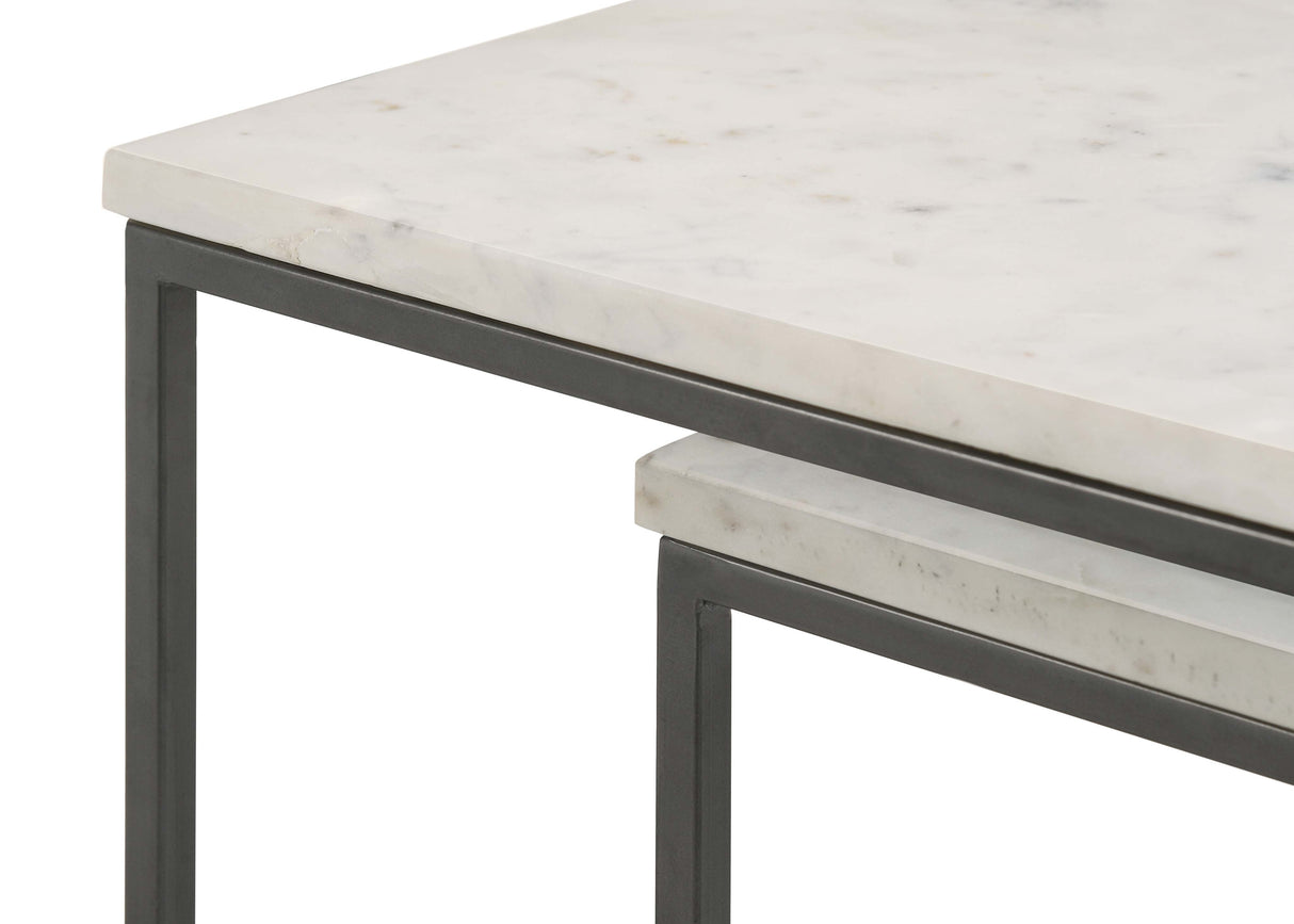 Medora White Marble Top Nesting Tables, Set of 3