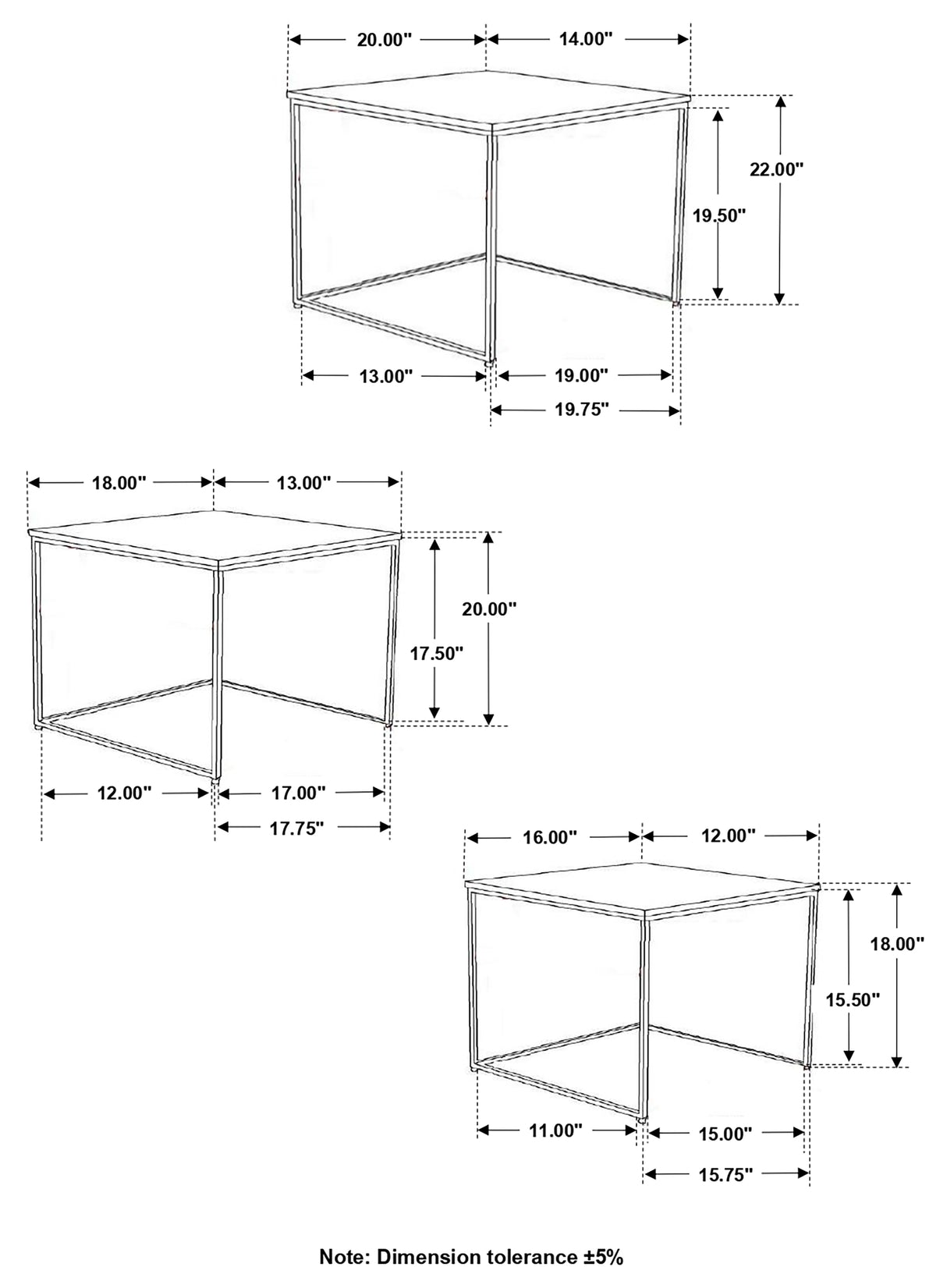 Medora White Marble Top Nesting Tables, Set of 3