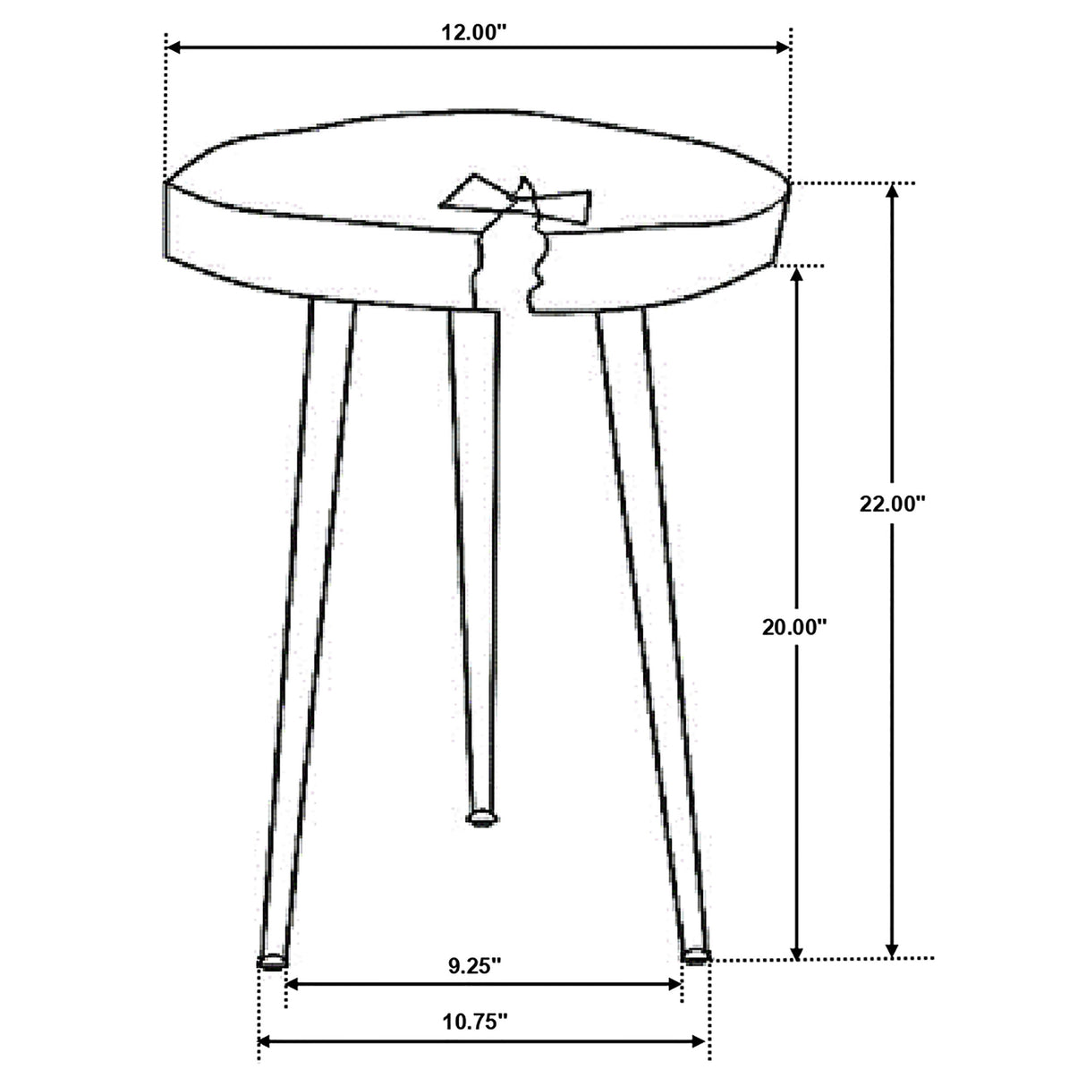 Keith Round Acacia Wood Trunk Side Table, Natural and Black