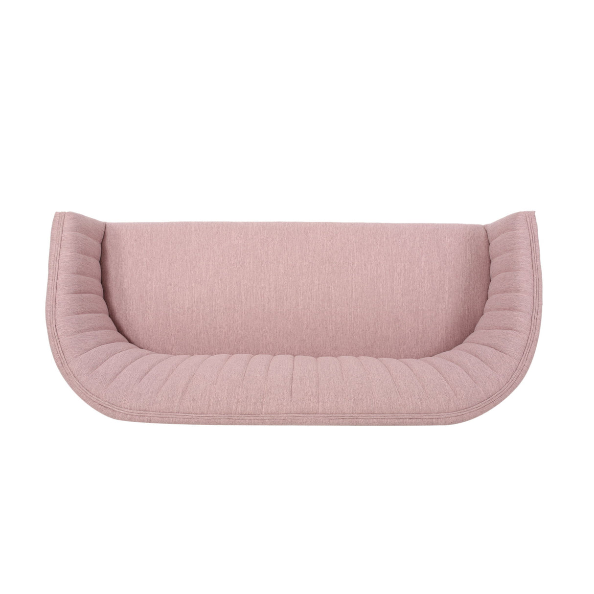 Mid Century Modern Loveseat With Channel Stitched Backrest