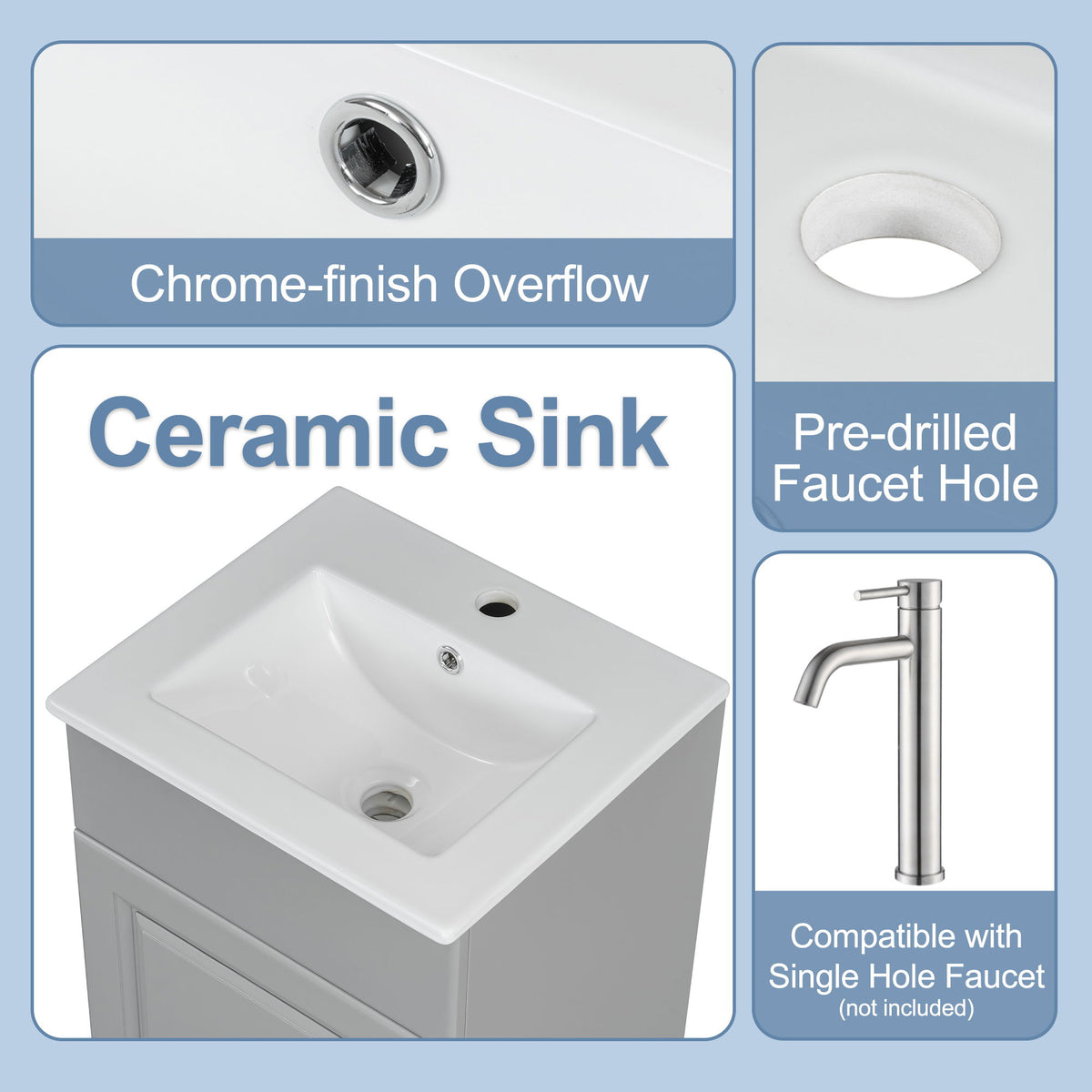Bathroom Vanity With Sink, Cabinet With Adjustable Shelf