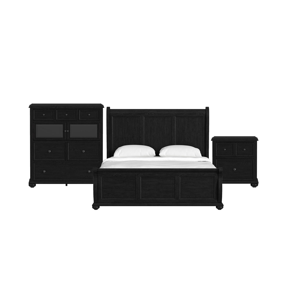 Heritage - Sleigh Bedroom Set - Black