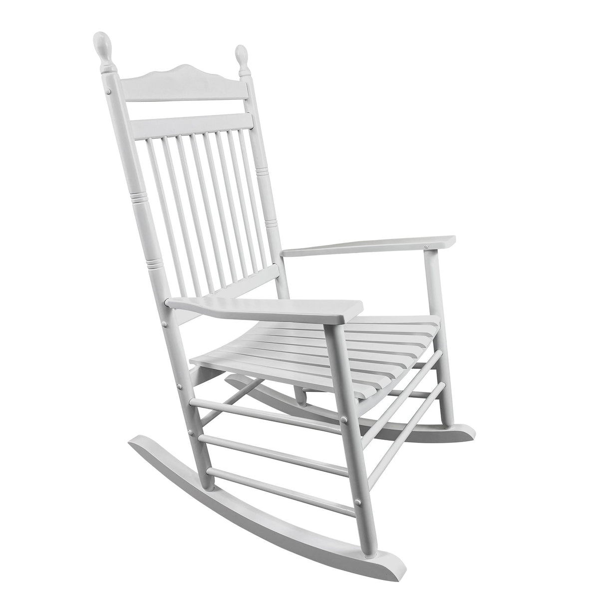 Balcony Porch Adult Rocking Wood Chair - White