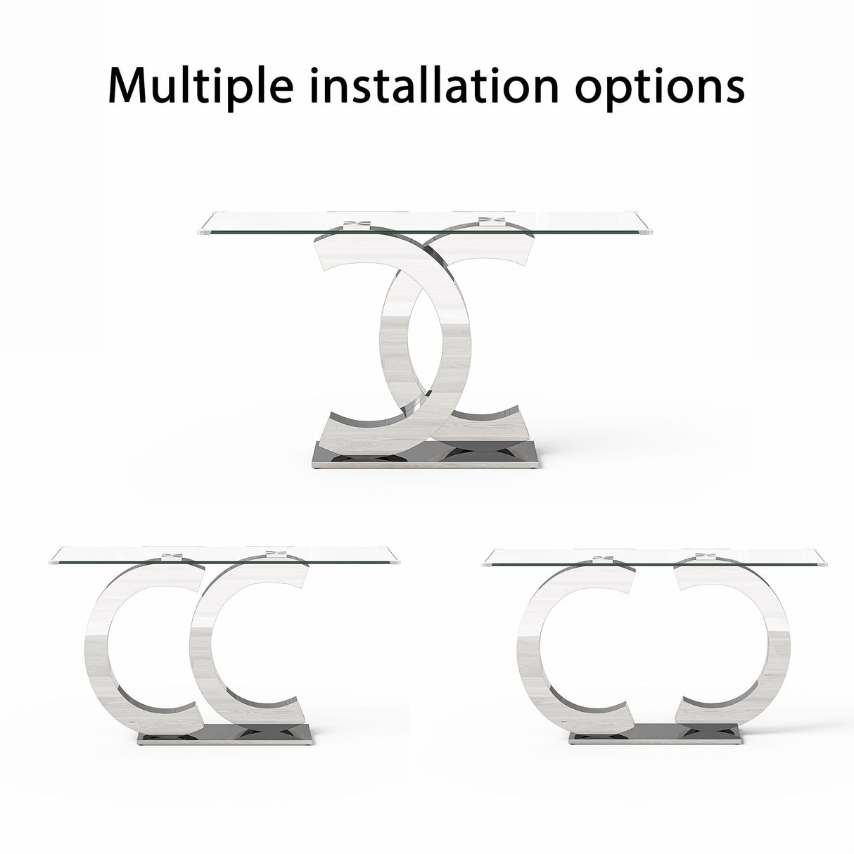 Dual C - Shaped Console Table