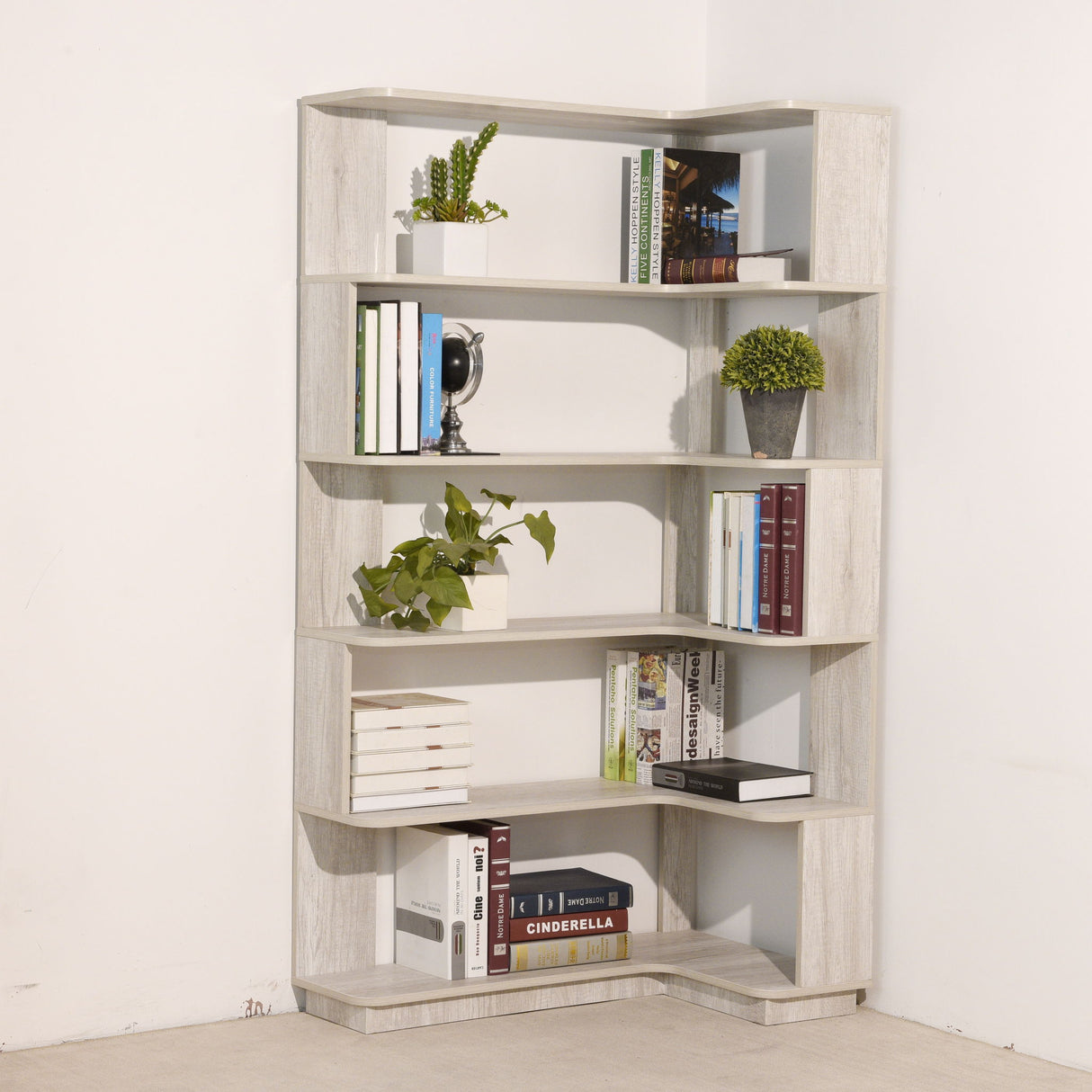 L-Shaped Corner Bookshelf