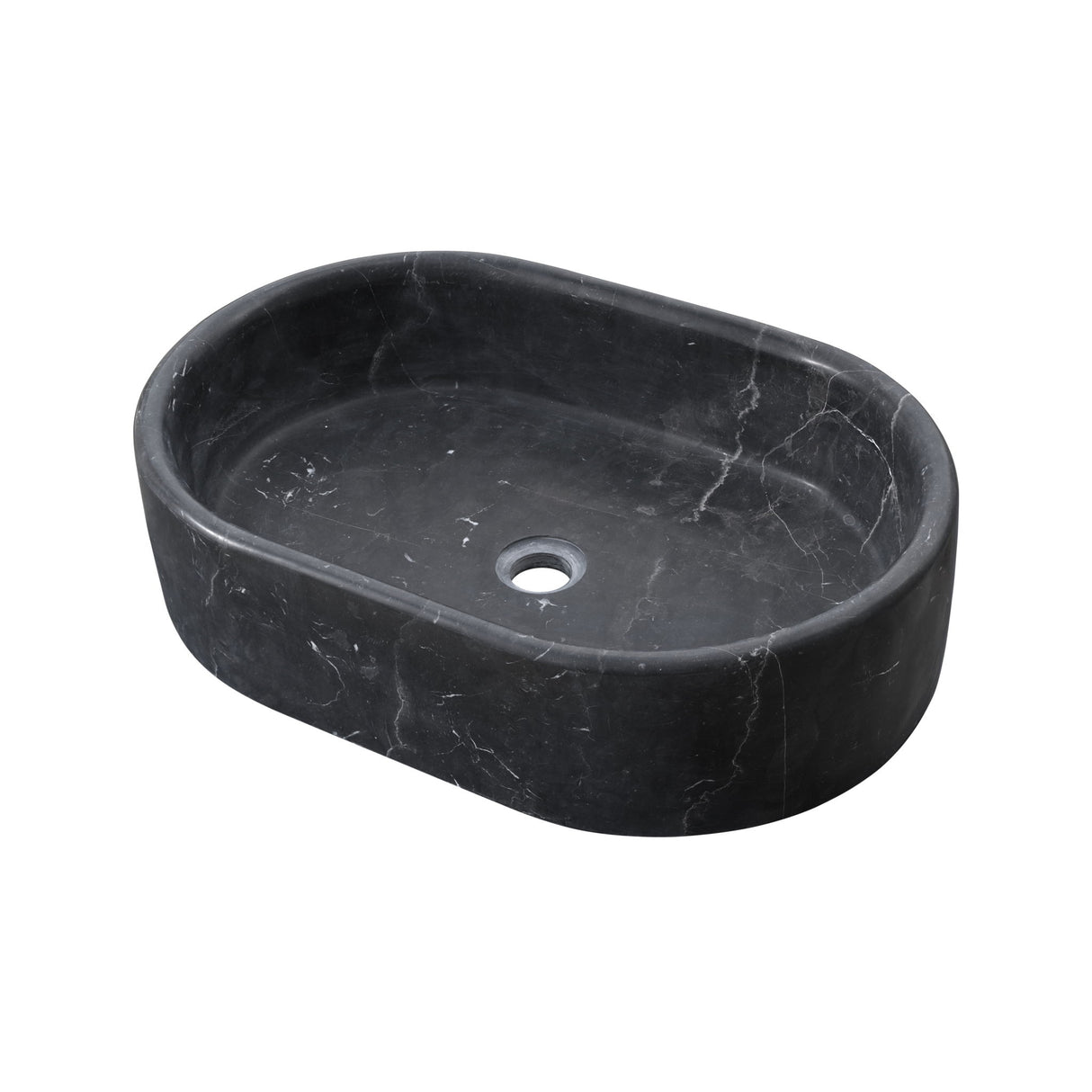 Vessel Sink, Oval Basin, Solid Above-Counter Vanity, Bowl For Master Bathroom - Dark Gray
