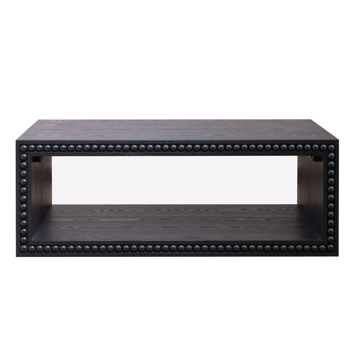 Beaded Edge Coffee Table With Open Storage Shelf