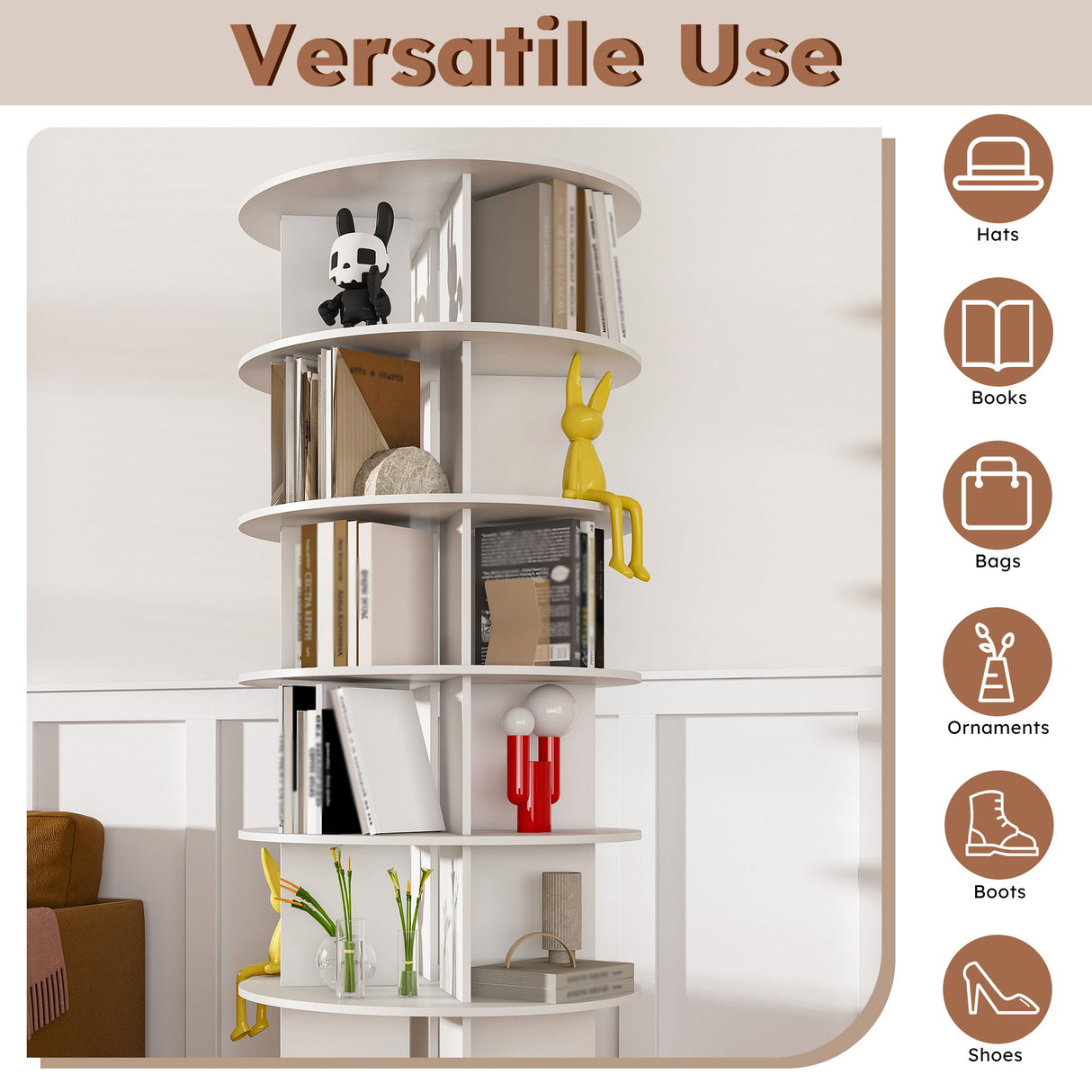 Spinning Shoe Rack, Free Standing 360° Revolving Shoe Organizer