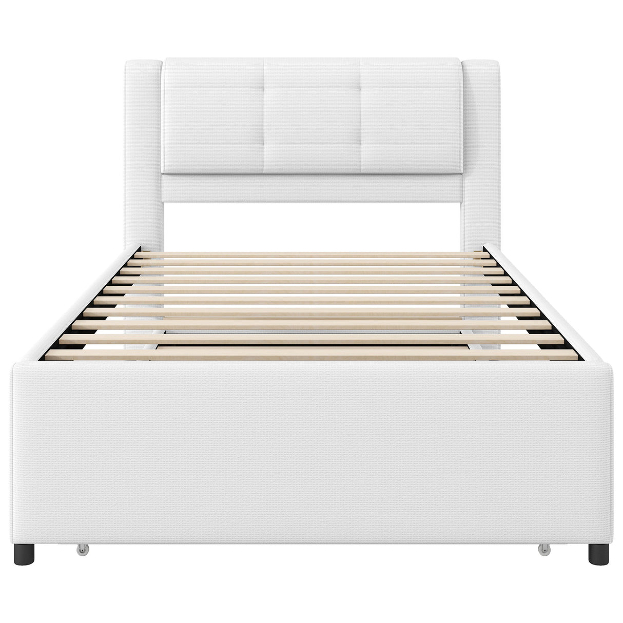Upholstered Platform Bed With Multifunctional Trundle