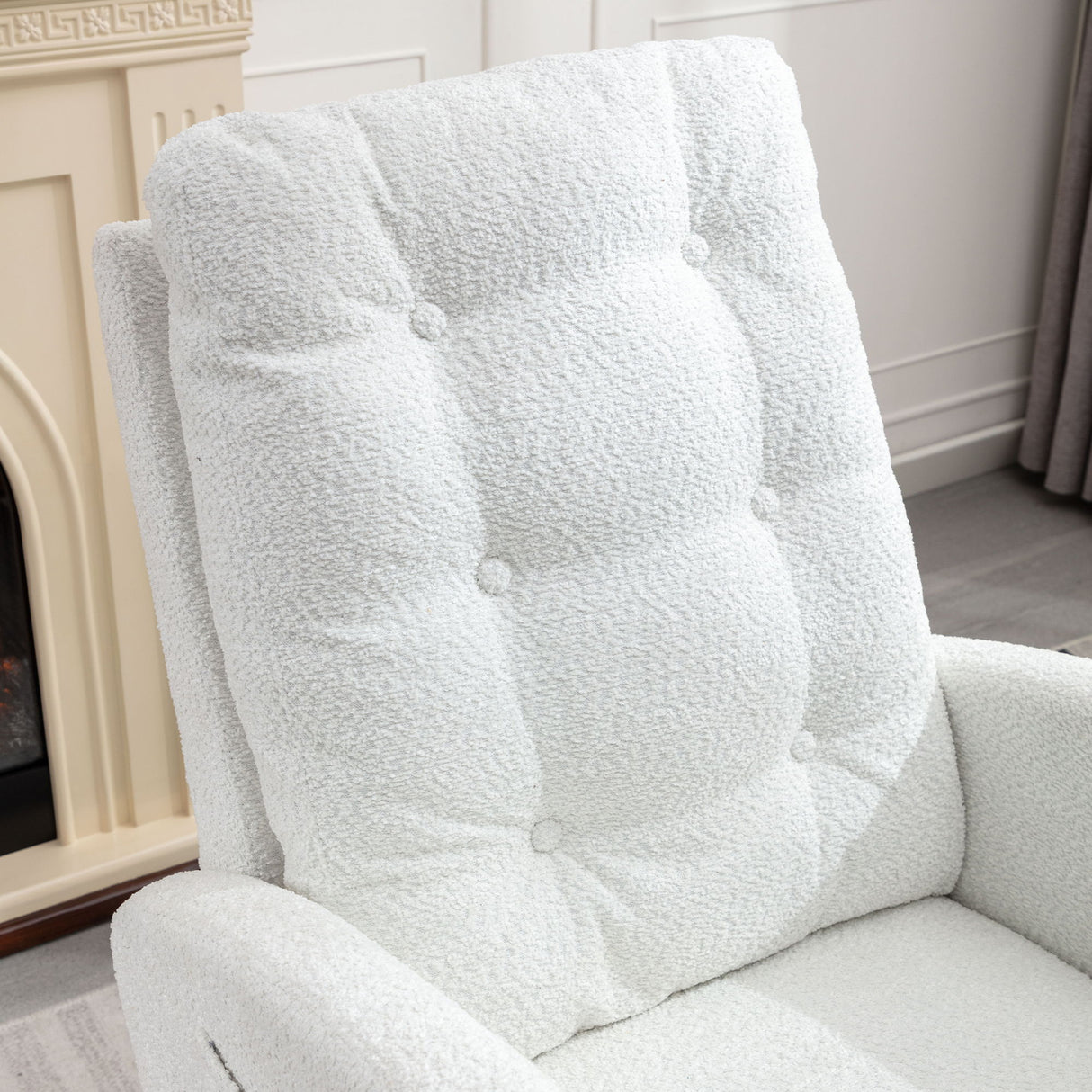 Accent Rocking Chair With Footrest, High Back