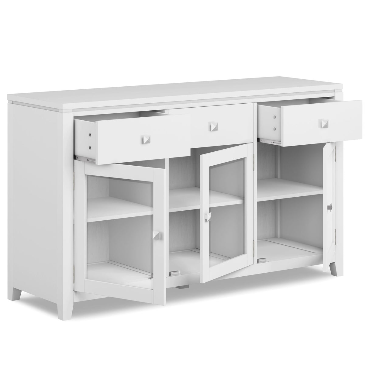Sideboard Buffet Contemporary Solid Wood 54in x 17in x 32in