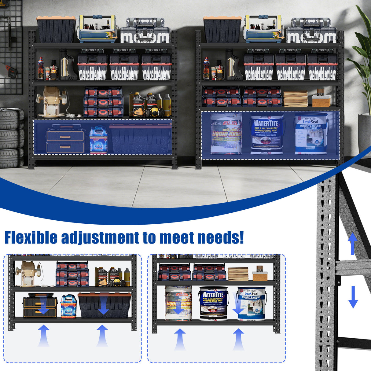 Heavy Duty 4 Shelf Garage Shelving Unit