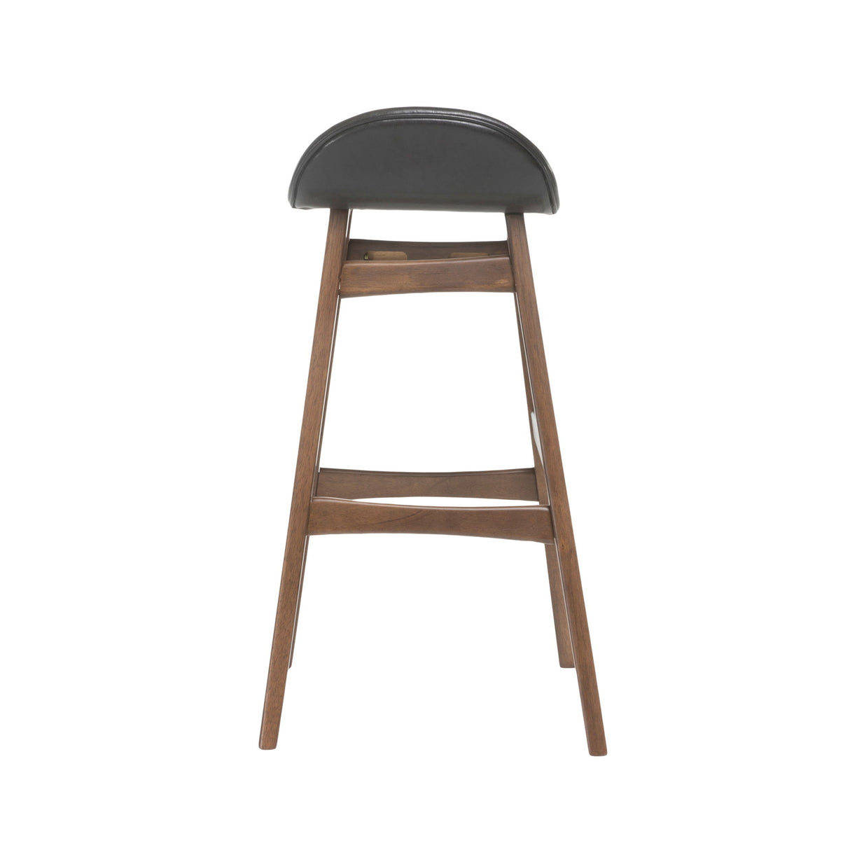 Contemporary Bar Stool With Stylish Seat And Small Backrest - Dark Brown