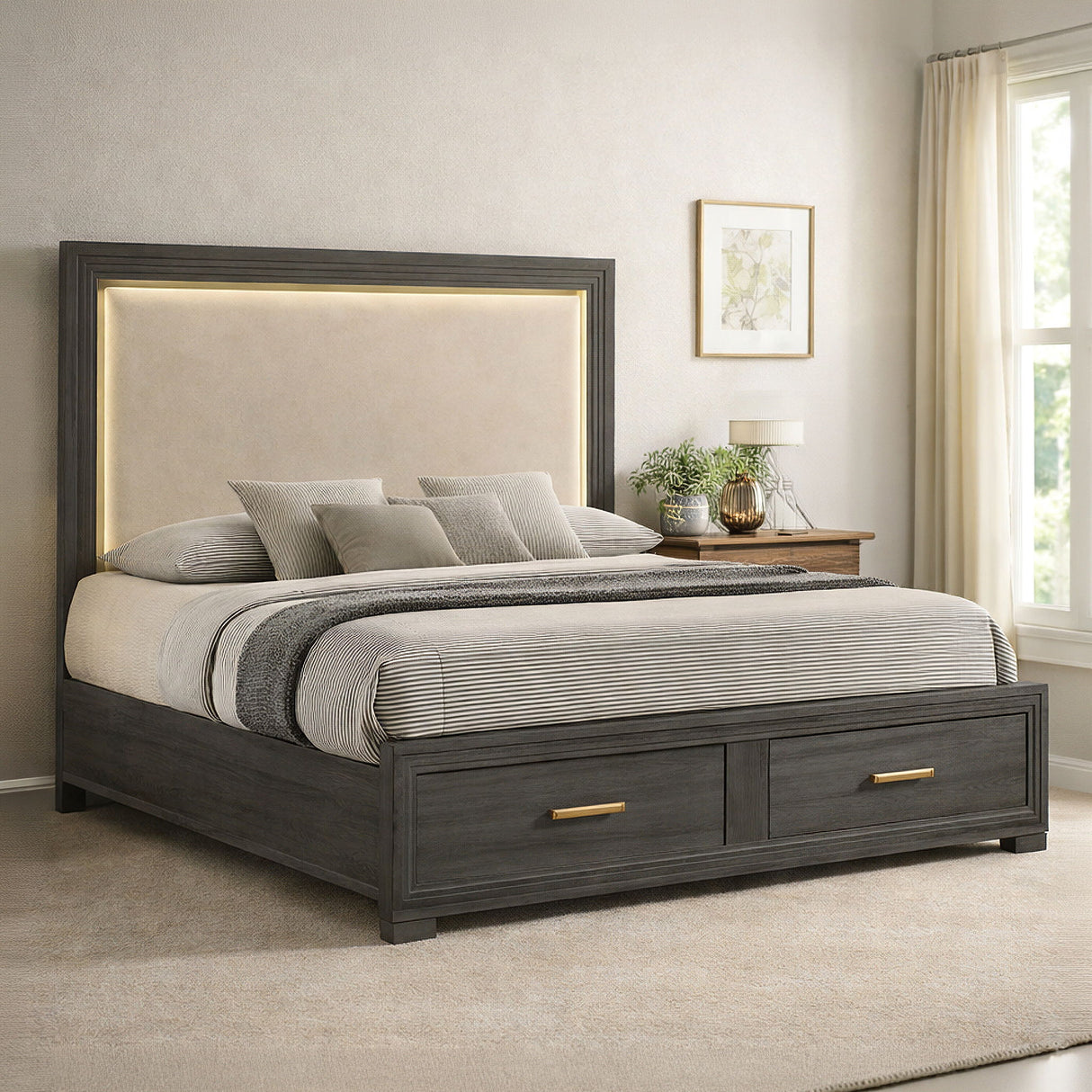 Colorado - Bedroom Set With Upholstered LED Headboard