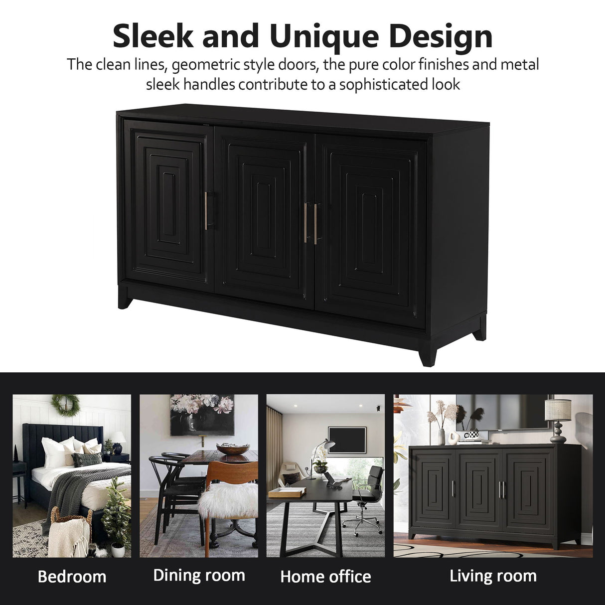 TV Stand, Media Console Cabinet With 2 Spacious Storage Space