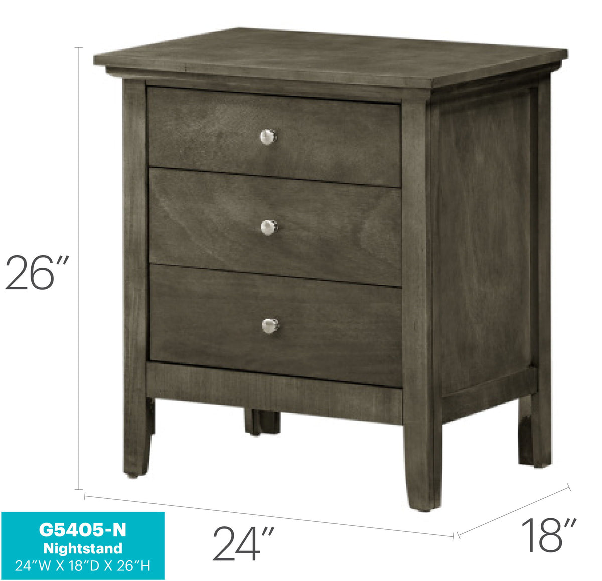 3 Drawer Nightstand & Dove Tailed Drawers