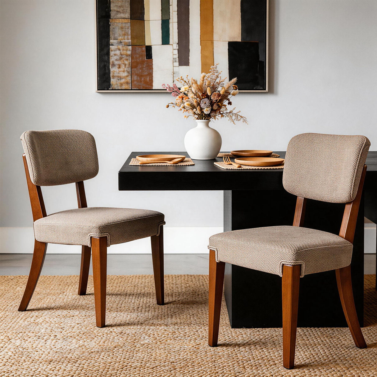 Contemporary Armless Dining Chairs (Set of 2)