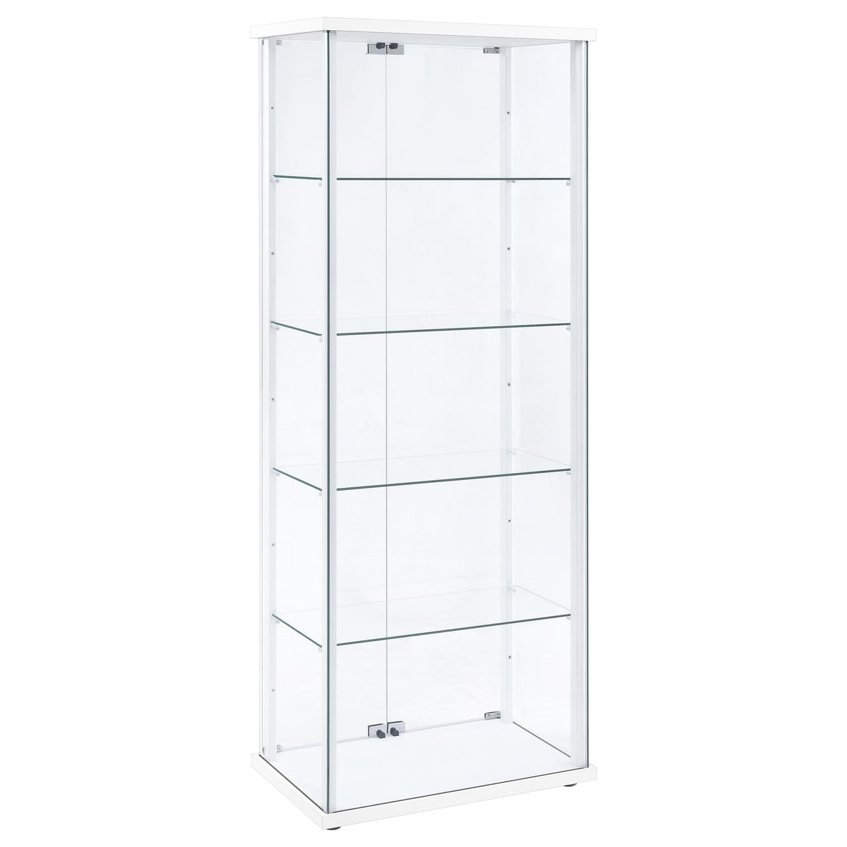 Delphinium 4-Shelf Glass Curio Display Cabinet, White