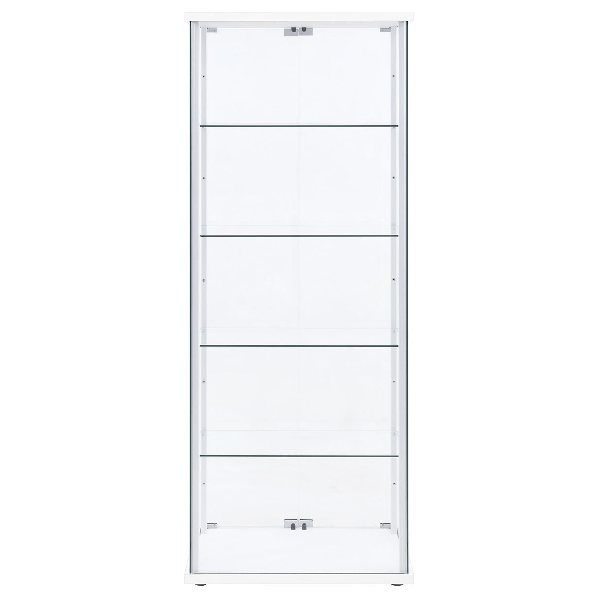 Delphinium 4-Shelf Glass Curio Display Cabinet, White