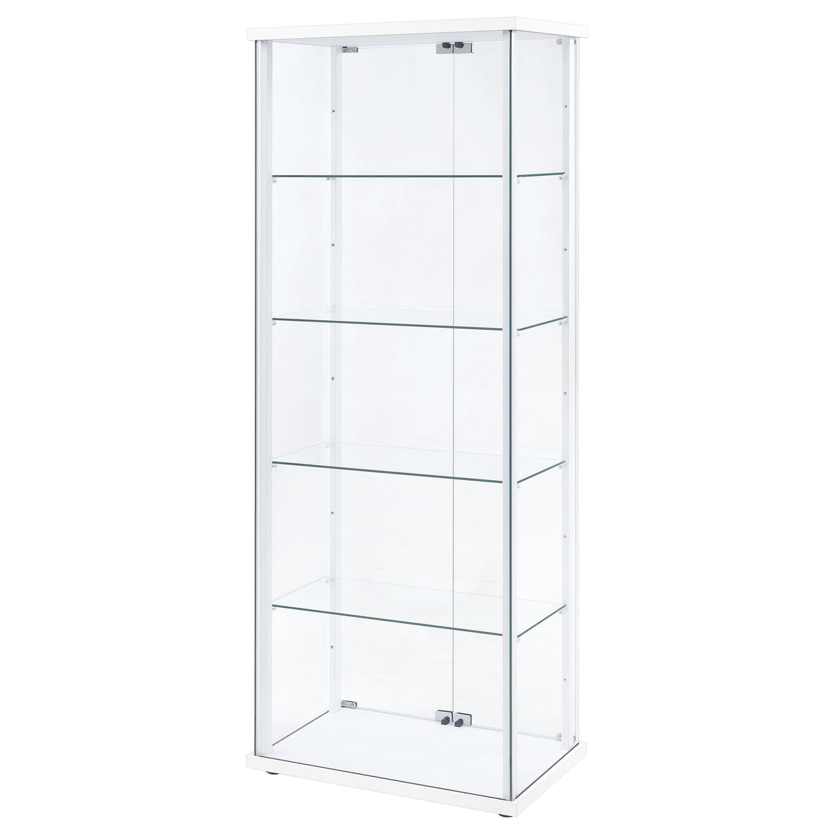 Delphinium 4-Shelf Glass Curio Display Cabinet, White