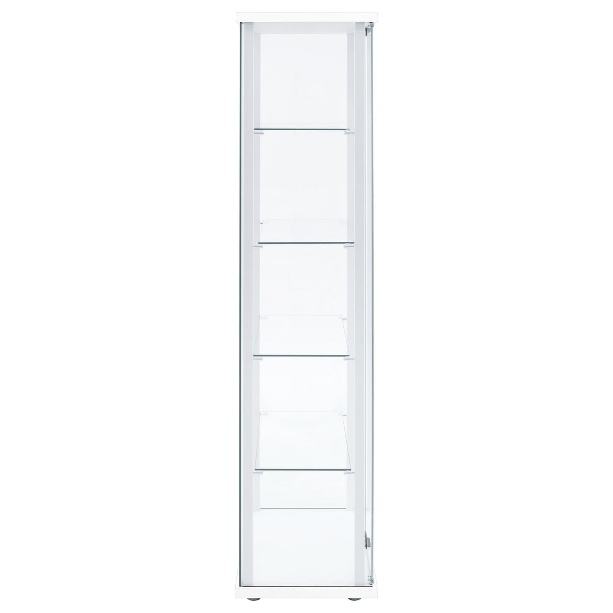 Delphinium 4-Shelf Glass Curio Display Cabinet, White