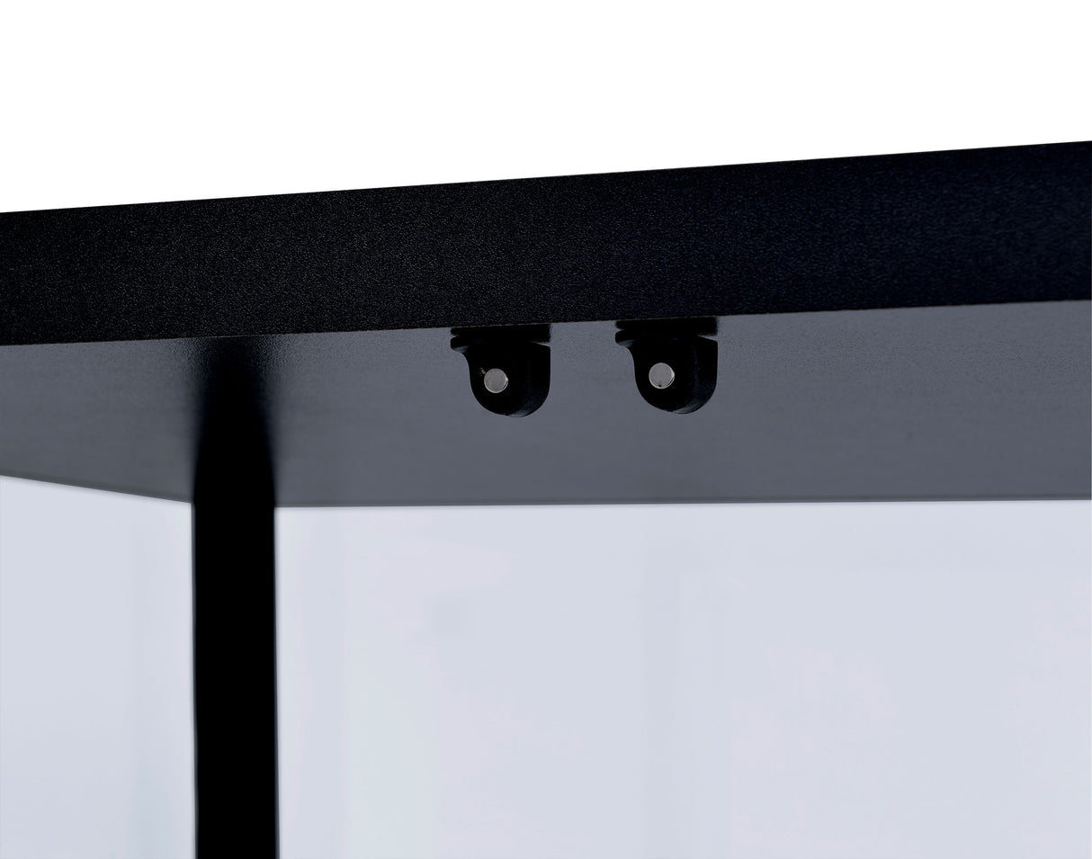 Delphinium 4-Shelf Glass Curio Display Cabinet in Black