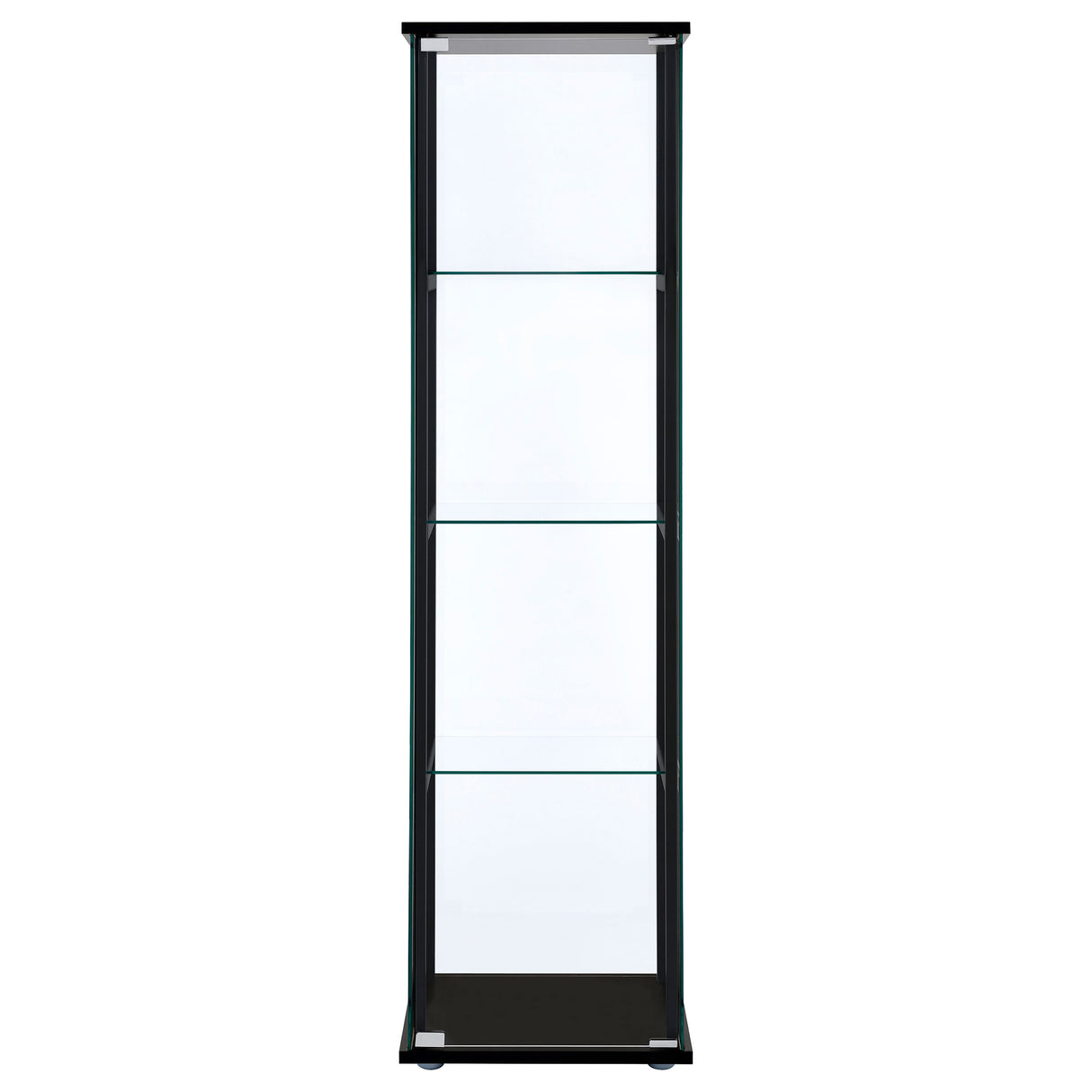 Cyclamen Black 4-Shelf Glass Curio Display Cabinet