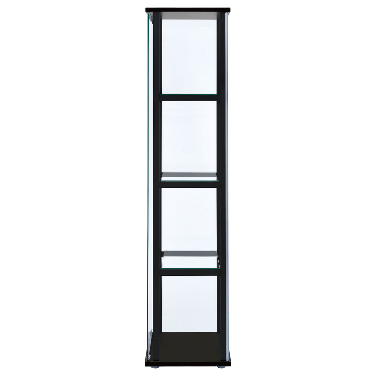Cyclamen Black 4-Shelf Glass Curio Display Cabinet