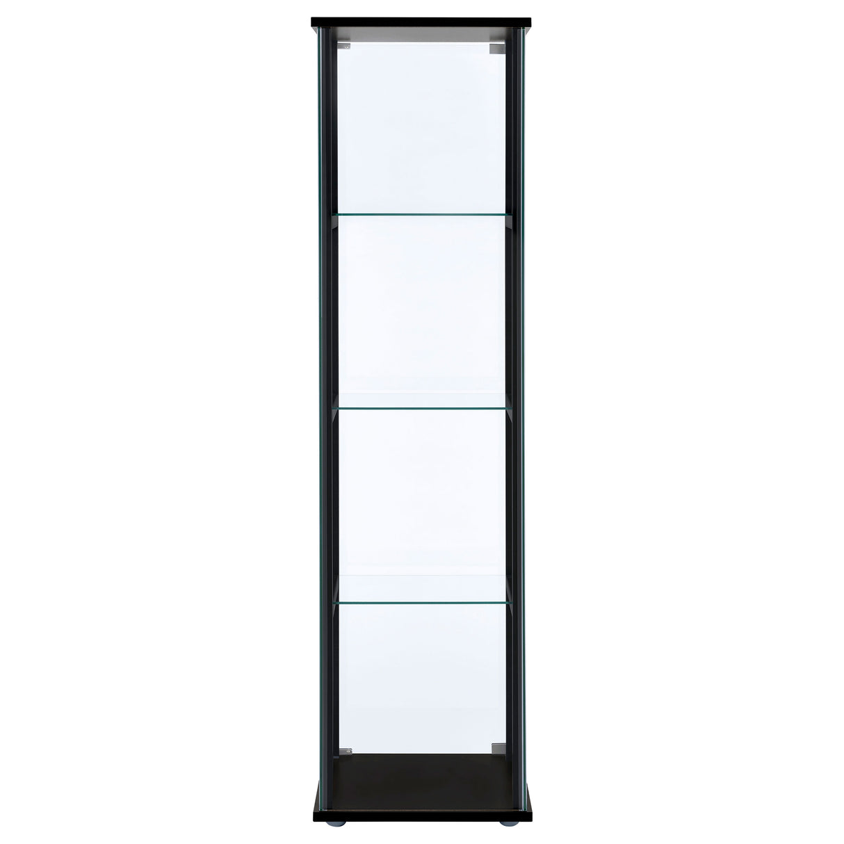 Cyclamen Black 4-Shelf Glass Curio Display Cabinet