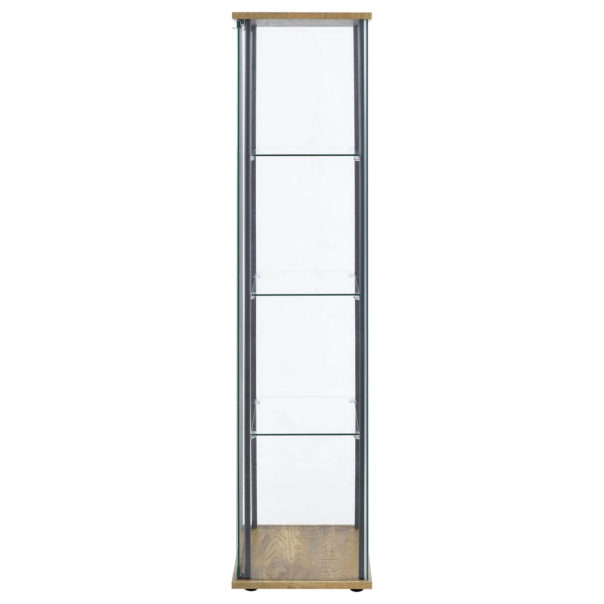 Bellatrix 3-Shelf Glass Curio Cabinet in Mango