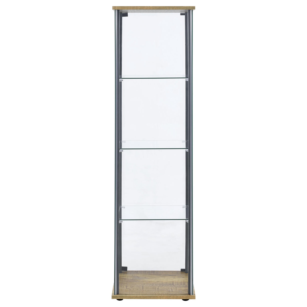Bellatrix 3-Shelf Glass Curio Cabinet in Mango