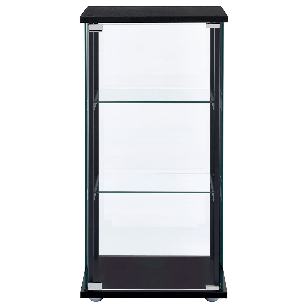 Cyclamen 3-Shelf Glass Curio Display Cabinet in Black