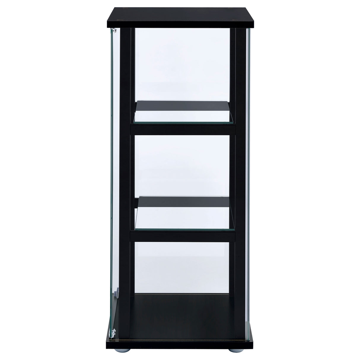 Cyclamen 3-Shelf Glass Curio Display Cabinet in Black