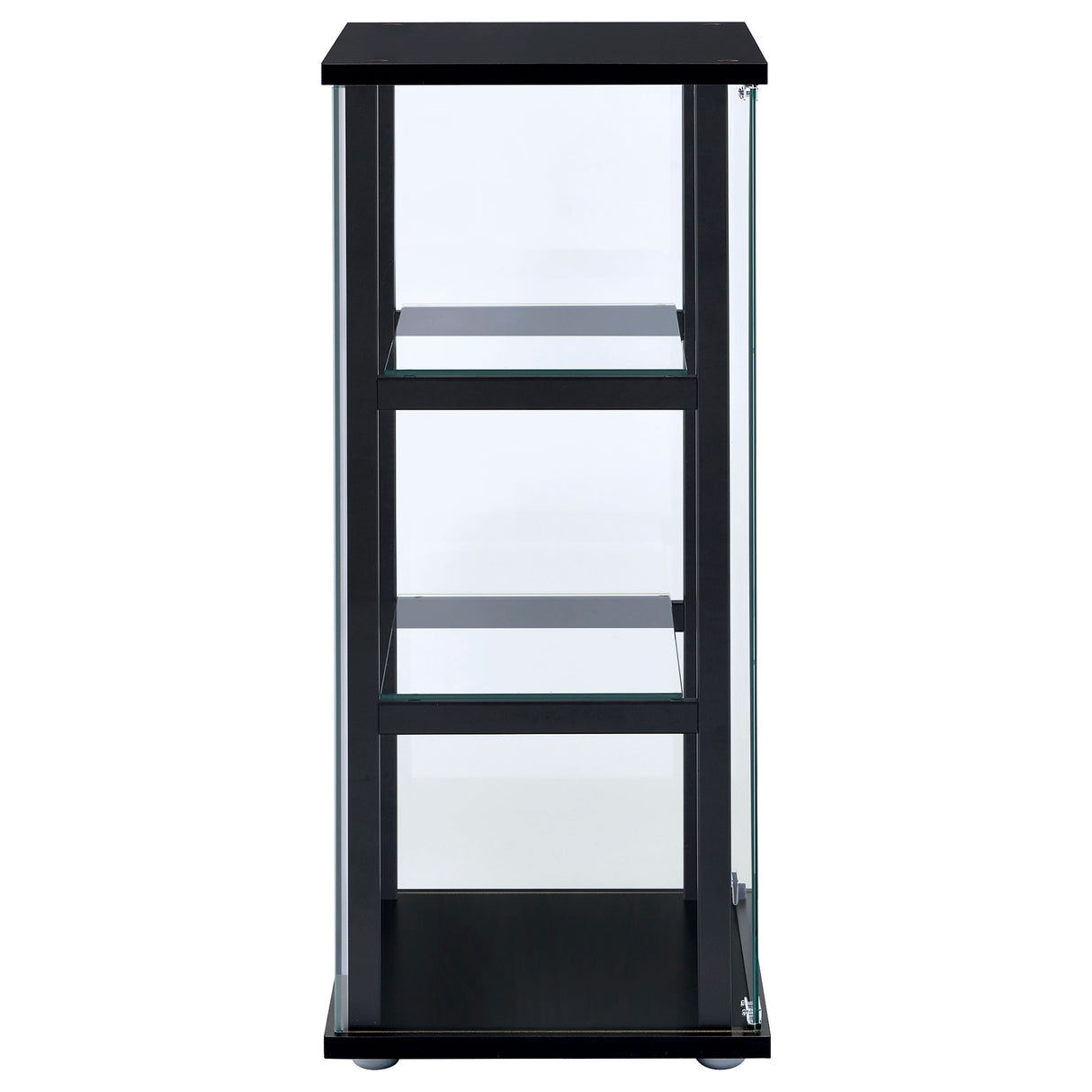 Cyclamen 3-Shelf Glass Curio Display Cabinet in Black