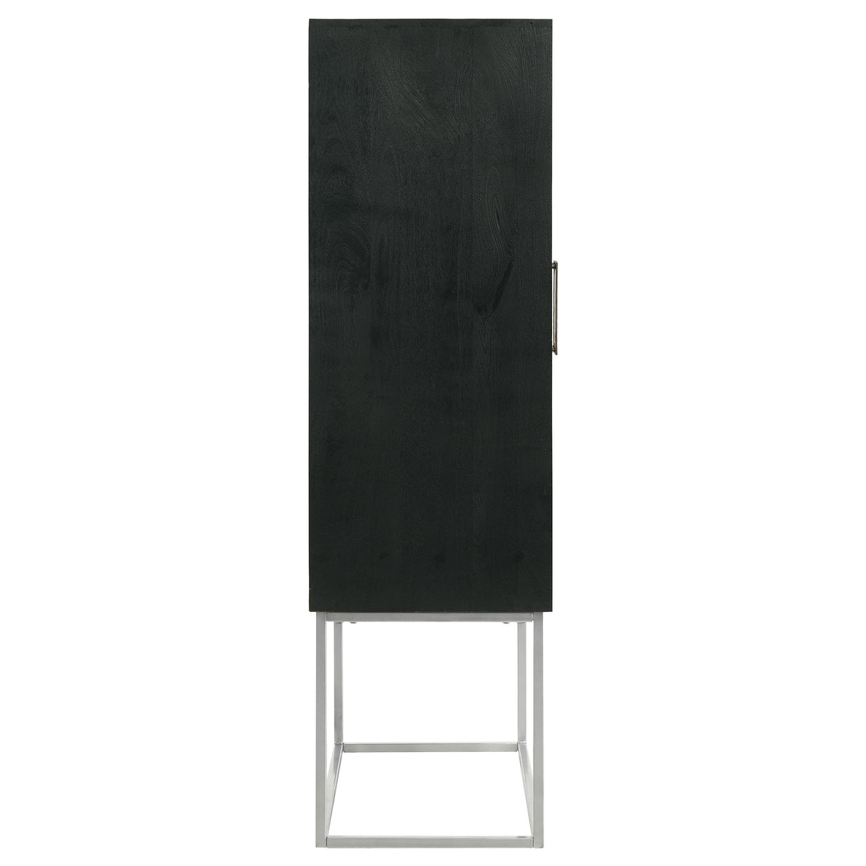 Borman 2-Door Bar Cabinet with Wine Storage, Walnut and Black