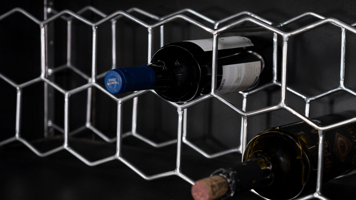 Borman 2-Door Bar Cabinet with Wine Storage, Walnut and Black