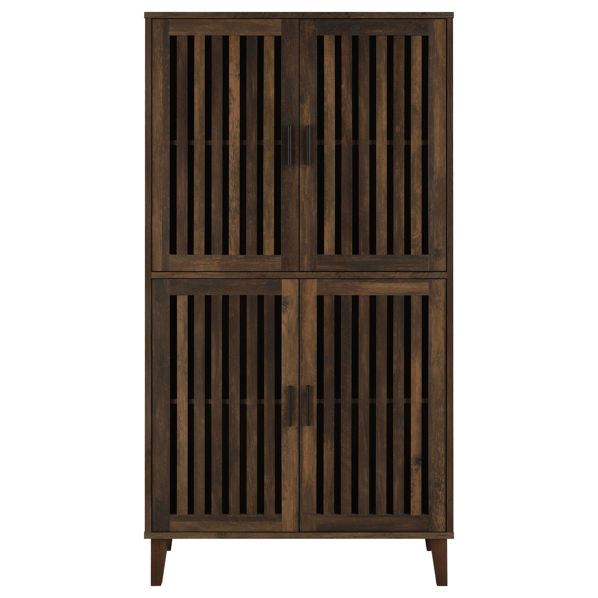 Elouise 4-Door Tall Accent Cabinet in Dark Pine