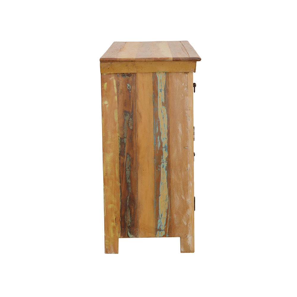 Harper 3-Door Reclaimed Acacia & Teak Wood Accent Cabinet
