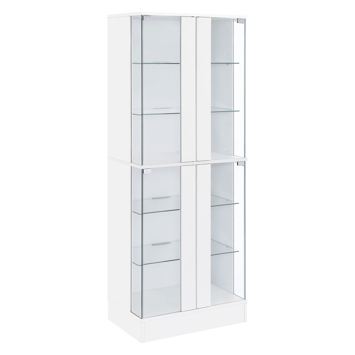Cabra 4-Door LED Curio Display Cabinet, White High Gloss