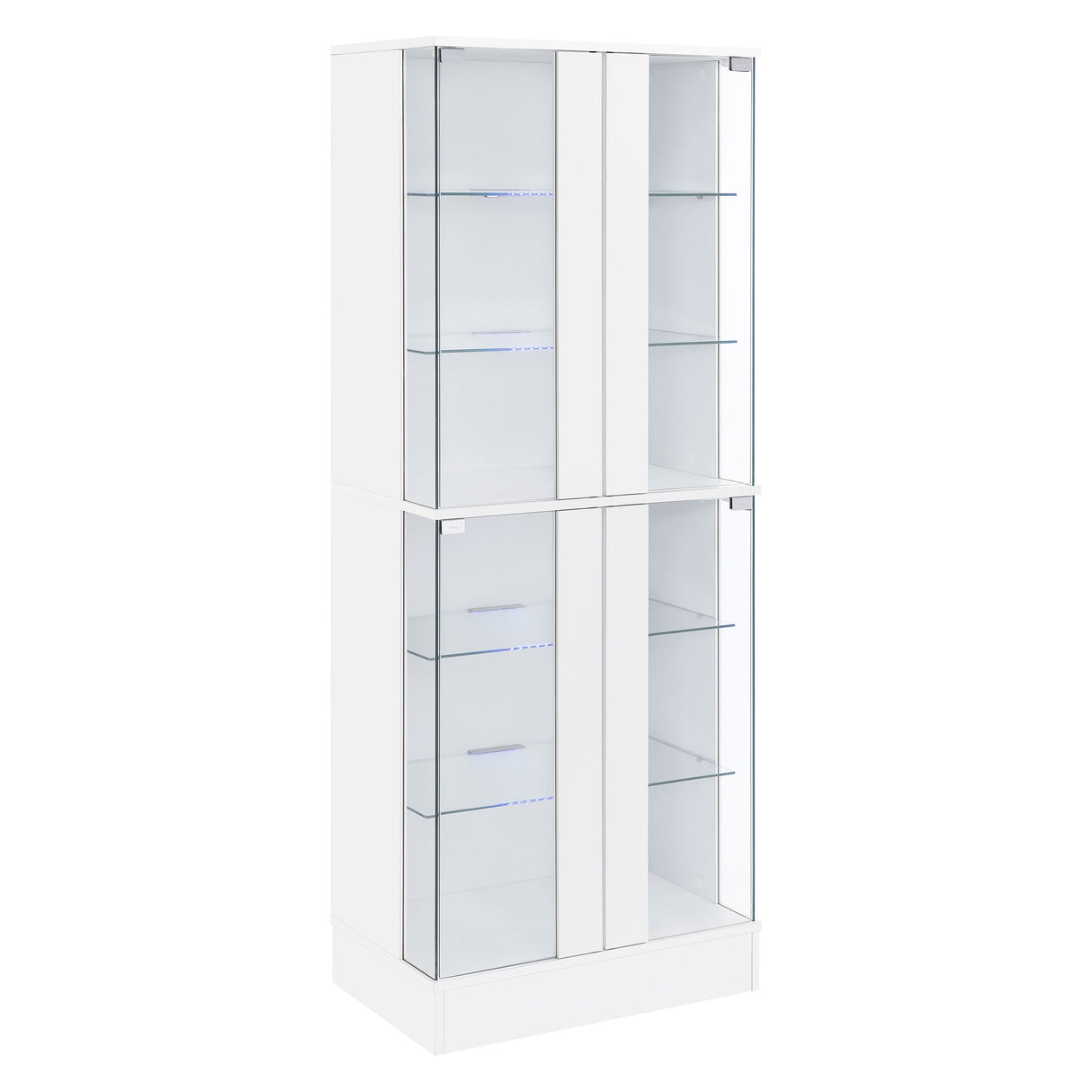 Cabra 4-Door LED Curio Display Cabinet, White High Gloss