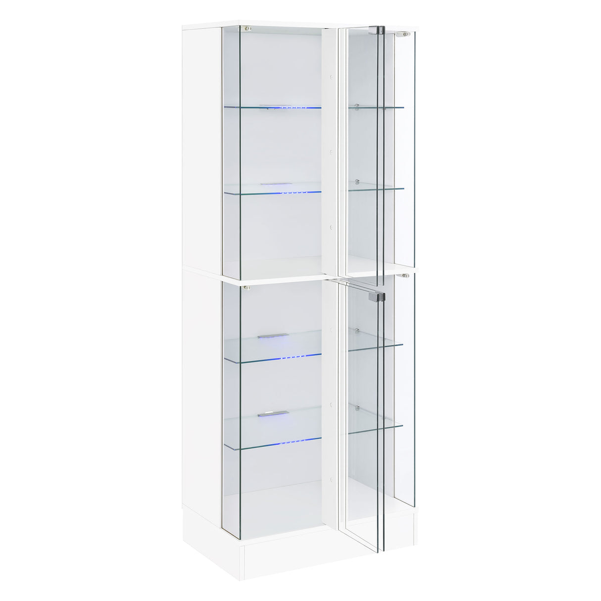 Cabra 4-Door LED Curio Display Cabinet, White High Gloss