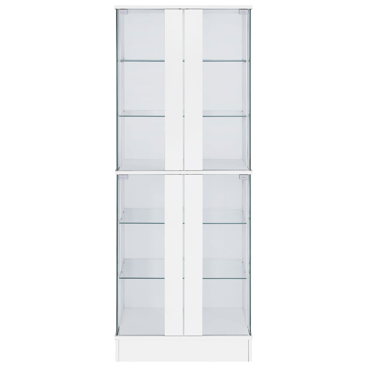 Cabra 4-Door LED Curio Display Cabinet, White High Gloss