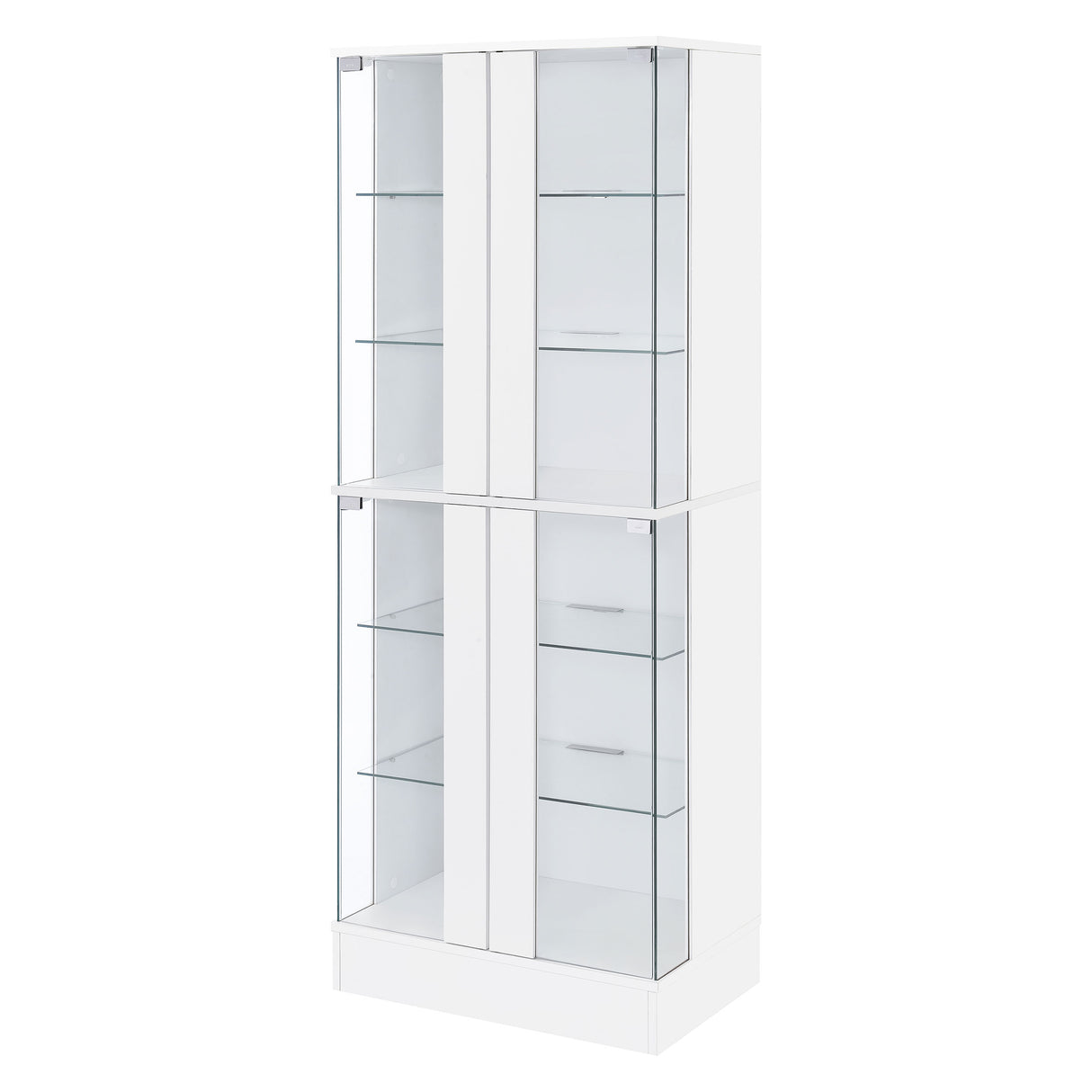 Cabra 4-Door LED Curio Display Cabinet, White High Gloss